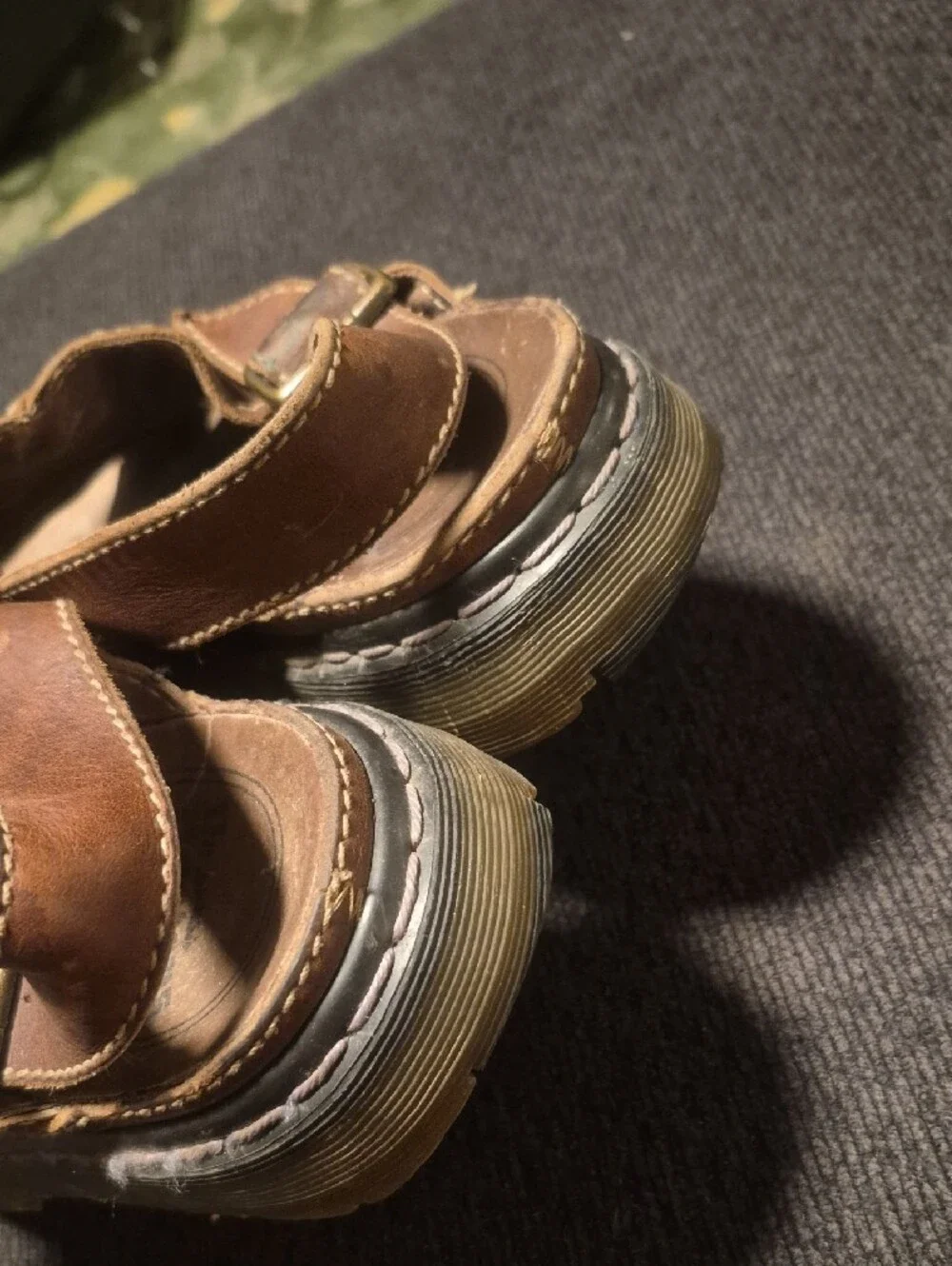 Dr. Martens Brown Leather Open-Toe Sandal with Stitched Sole